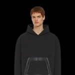 Vegan Leather Panel Hoodie